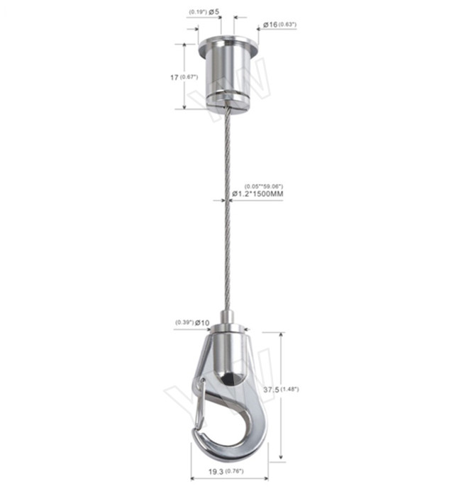 Self Gripping Hook Gallery Hanging System Adjustable With 304 Stainless