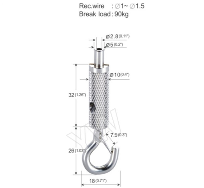 Brass Material Aircraft Cable Grippers / Self Gripping Hook With Nickel