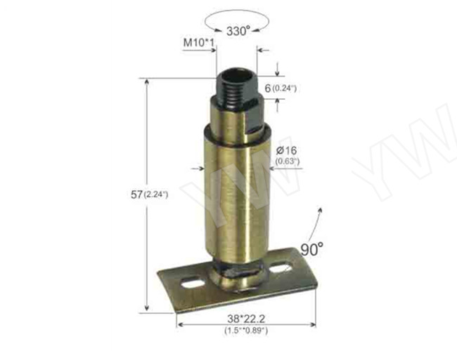 Brass Material Lamp Swivel Joint With Mounting Plate , Adjustable Swivels