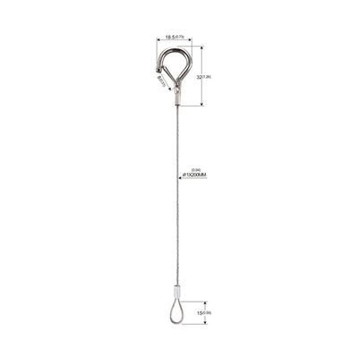 Loop And Die Cast Hook Steel Wire Rope Sling 2000mm Length YW86543