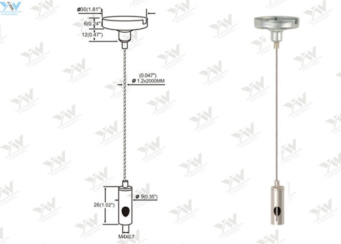 Satin Color Lighting Wire Suspension Systems For Hanging Panel Lights