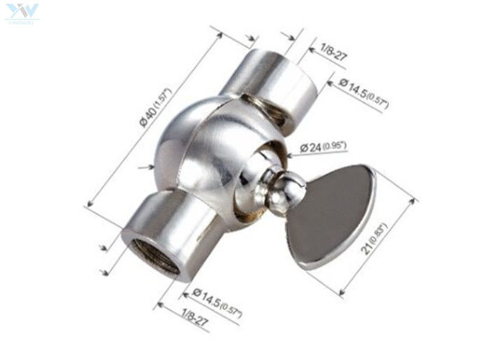 1 / 8 27 Thread Copper Lamp Swivel Joint Chrome Plated Brass Wing Nut