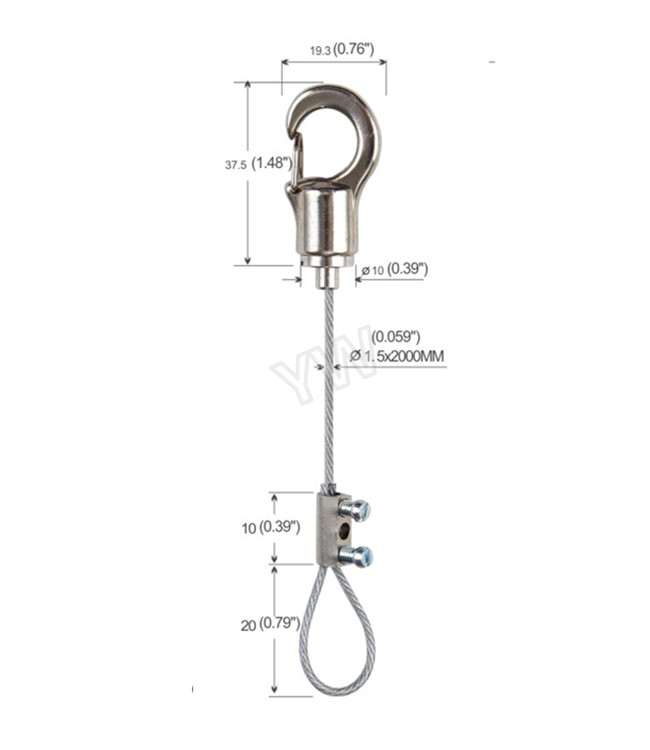 304 Stainless Steel Cable Suspension Kits Customize Wire Length For