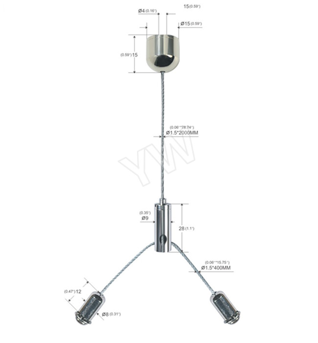 Nickel Plated Hanging Light Kit / Light Suspension Kit Practical Compact Design