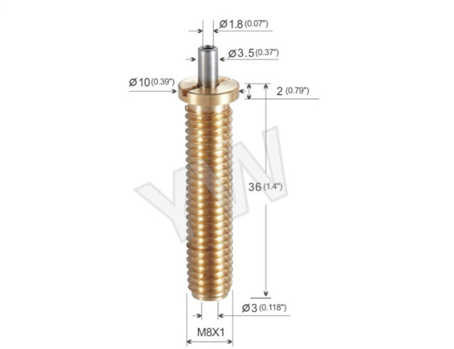 Precision M 8 Fully Threaded Brass Cable Gripper / Aircraft Cable