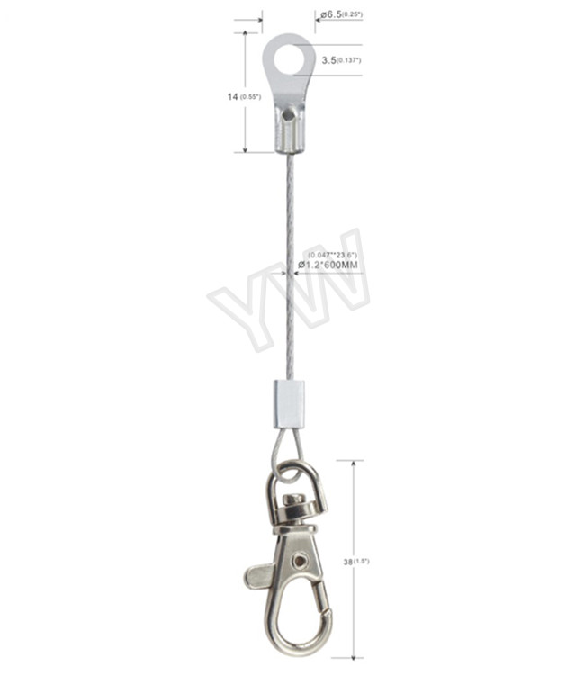 Trigger Hook Wire Rope Sling Eyelet End Steel Safe Rope With Snap Key Hook