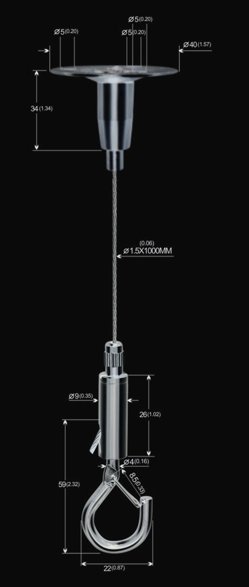 Flexible Instant Installation Cable Suspension Kits Tool Less For Luminaire