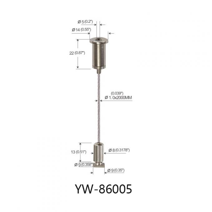 Nickel Plated Copper LED Linear Light Suspension Kits With Slider Studs