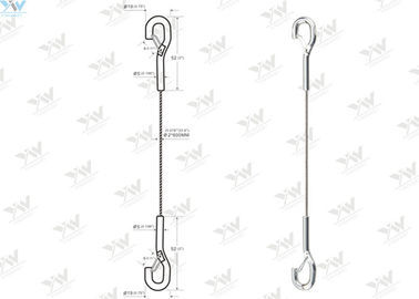 Snap Hook End Photo Hanging System Ø 2.0 Mm Steel Wire Tracers With Hook Hanger