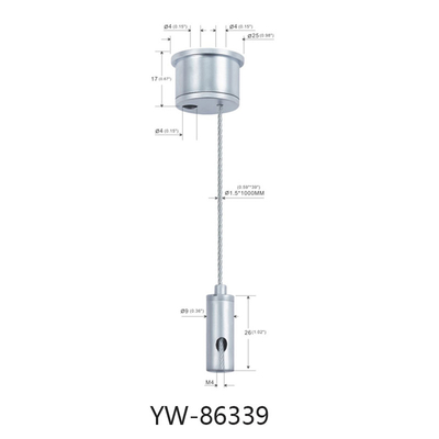 LED Lightings Cable Set Up System With 1.2mm Screw In Wire 600mm Length Adjustable Finish