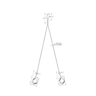 Double Mini Hook End Galvanized Steel Security Cable With Two Legs YW86375