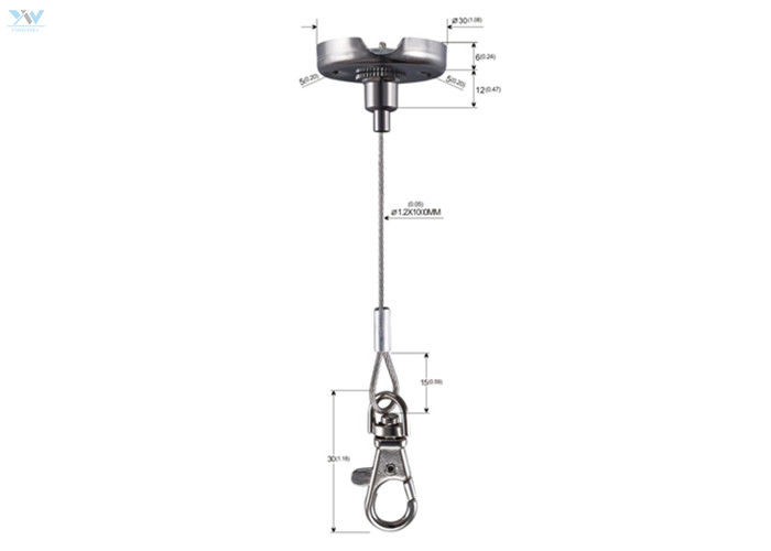 Adjustable Height Wire Suspension Hanging Kit Flexible For 400 X 400 LED Panels