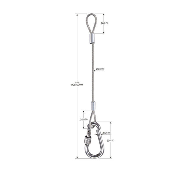 Stage Lighting Fixture Wire Rope Sling With Snap Hook YW86515