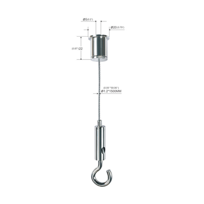 Acoustic Panel Hanging System With Adjustable Cable Grippers 1.5mm Wire Rope