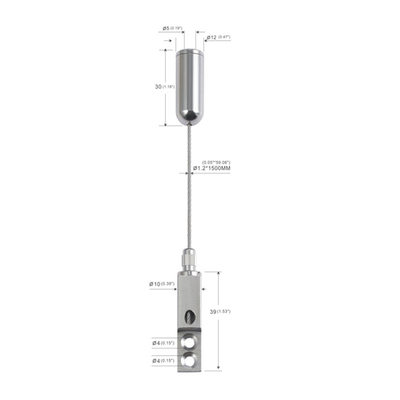 Acoustic Panel Hanging System With Adjustable Cable Grippers 1.5mm Wire Rope
