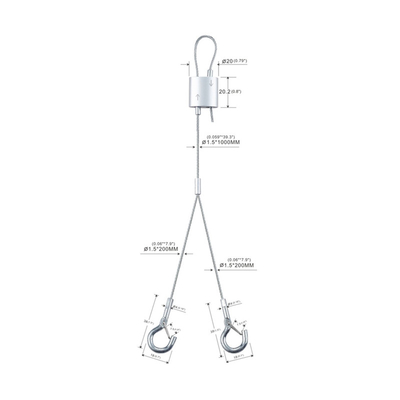 Acoustic Panel Hanging System With Adjustable Cable Grippers 1.5mm Wire Rope