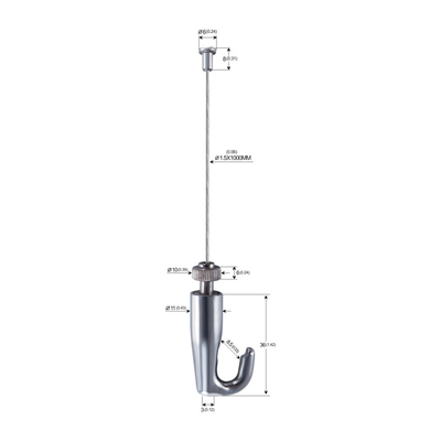 Adjustable Brass Cable Hanging System For Art Displays Includes Hardware