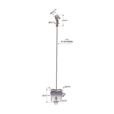 Adjustable Brass Cable Hanging System For Art Displays Includes Hardware