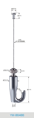 Stainless Steel Cable Gripper Art Hanging System Adjustable Height 50 Lbs Weight Capacity
