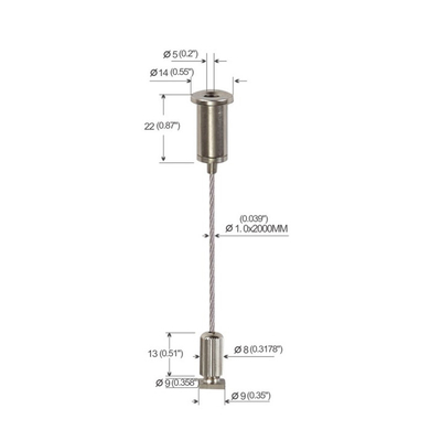 Screw In Cable Hanging System With Side Exit Brass And Stainless Steel Wire Cable Gripper Hanging Kits