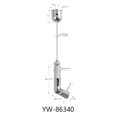 LED Lightings Cable Set Up System With 1.2mm Screw In Wire 600mm Length Adjustable Finish