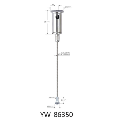 LED Lightings Cable Set Up System With 1.2mm Screw In Wire 600mm Length Adjustable Finish
