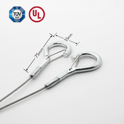 Y Type Safety Cable With Spring Hook For Hanging System Accessory Of Suspension Light Safe Load 10KG Selling Unit Single Item