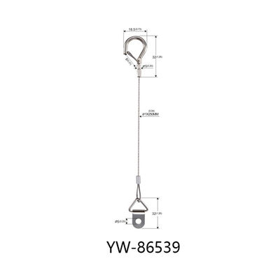 Safety Steel Wire Rope Cable With Lanyard Hooks Double Casting Hook YW86538