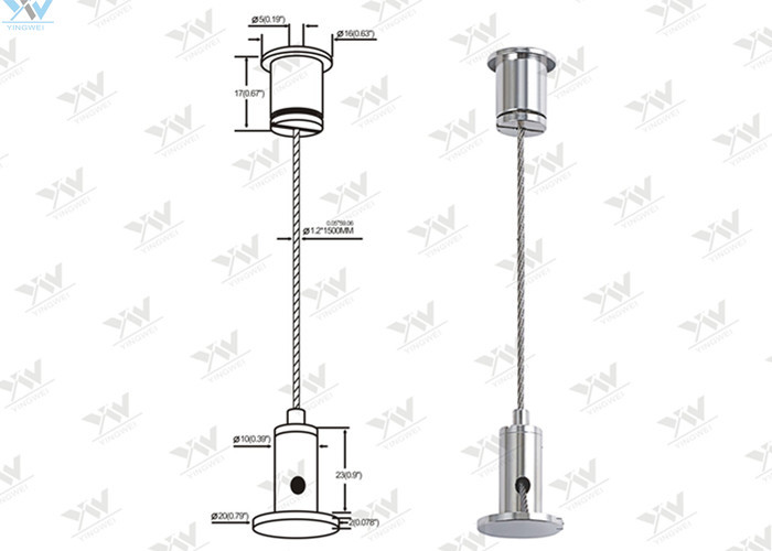 Hanging Cable Ruler Adjustable Cable Hangers / Suspended Lighting Systems For Various Flat ...