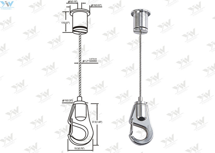 Self Gripping Hook Gallery Hanging System Adjustable With 304 Stainless ...